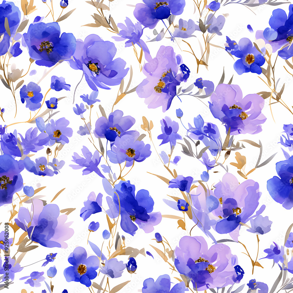 Watercolor Seamless Pattern of Luxury Flowers and Leaves. Design For Modern Home Decor, Textiles, Wrapping Paper, Wallpaper, Fabric Print, Greeting Cards, Invitation Card, Wall Sticker Watercolor Seamless Pattern of Luxury Flowers and Leaves. Design For Modern Home Decor, Textiles, Wrapping Paper, Wallpaper, Fabric Print, Greeting Cards, Invitation Card, Wall Sticker