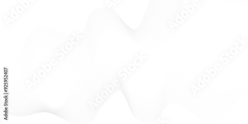 Abstract white blend digital wave lines and technology transparent background. Minimal carve wavy white and gray flowing wave lines and glowing moving lines. Futuristic sound wave lines background.