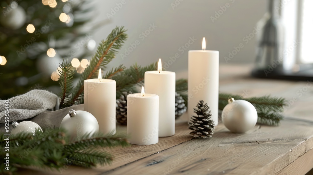 Cozy Christmas Candlelight: Festive Decorations and Warm Glow Cozy Christmas Candlelight: Festive Decorations and Warm Glow
