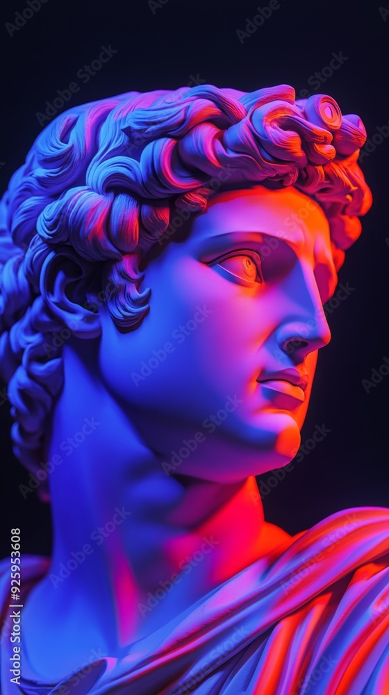 Abstract Greek Sculpture in Retro Vaporwave Cityscape: Fusion of Classical Art and Urban Pop Culture. Vibrant Design for Artistic Marketing, Cultural Interests, Faith Symbolism, and Hope Themes. Versa Abstract Greek Sculpture in Retro Vaporwave Cityscape: Fusion of Classical Art and Urban Pop Culture. Vibrant Design for Artistic Marketing, Cultural Interests, Faith Symbolism, and Hope Themes. Versa