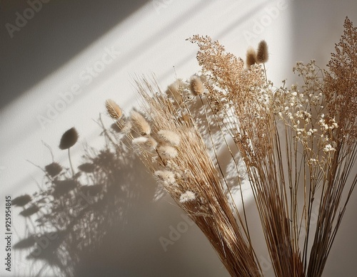 部屋に飾られたドライフラワー
