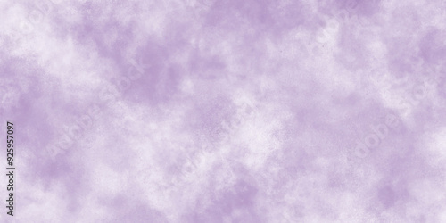 Abstract beautiful light blue or purple sky clouds with stains, The summer is colorful clearing day Good weather with natural clouds, watercolor shades aquarelle painted purple grunge background.