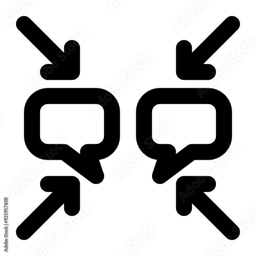 communication center, message center, communications, incoming messages, communication target, target message outline icon