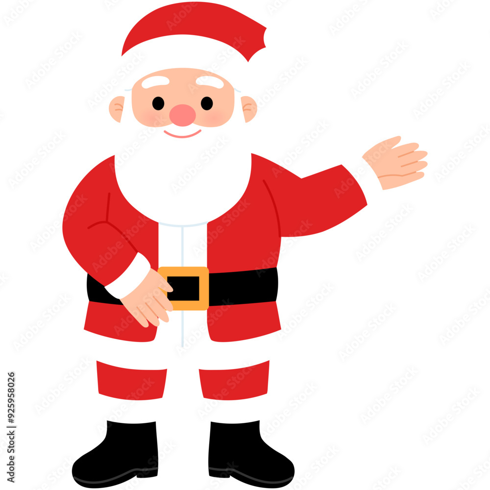 happy Santa Claus pointing hand gesture illustration happy Santa Claus pointing hand gesture illustration