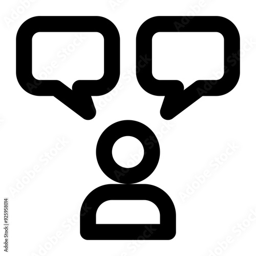 intrapersonal, communication, monologue, self talk, speech, speaking outline icon
