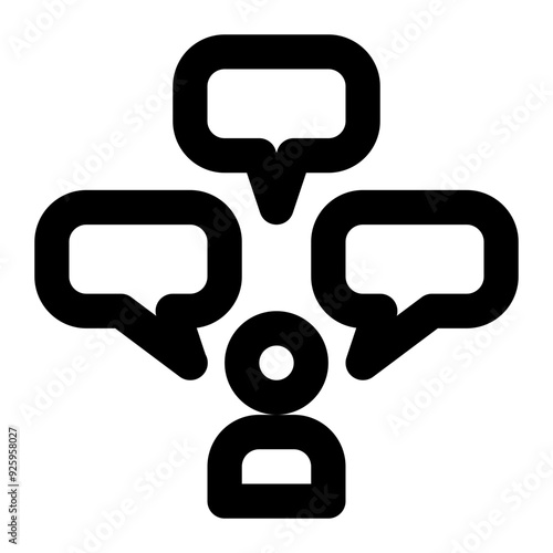 multilingual, multi language, linguist, communication, speech, speaker, intrapersonal outline icon