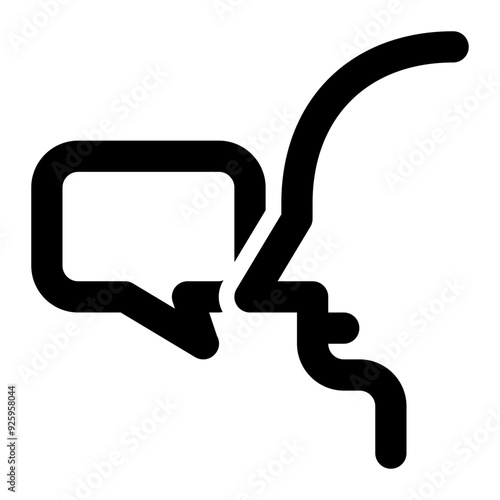 speaking, speak, speech, talk, communications, human communication, verbal communication, human voice outline icon