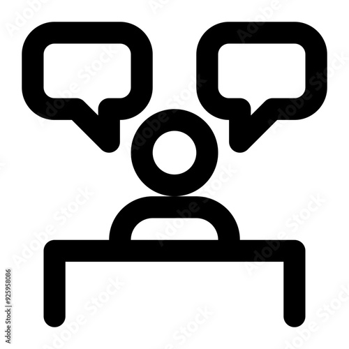 speech, speak, communications, oration, speaking, press conference outline icon