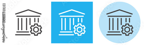 会計、金融、ファイナンス｜ライン・アイコン　[線の編集可能]