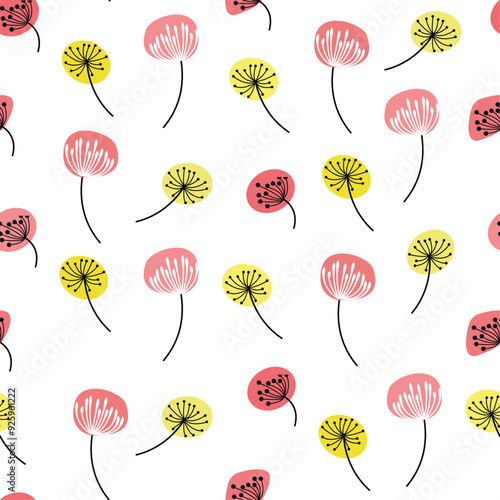Dandelion seamless pattern