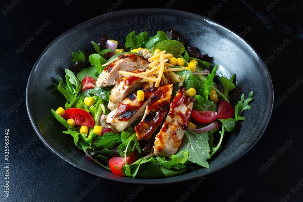 Classic Ranch Dressing Drizzled on Grilled Chicken and Greens Classic Ranch Dressing Drizzled on Grilled Chicken and Greens