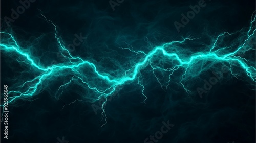 Vibrant teal electric currents on a dark background with dynamic energy flow.