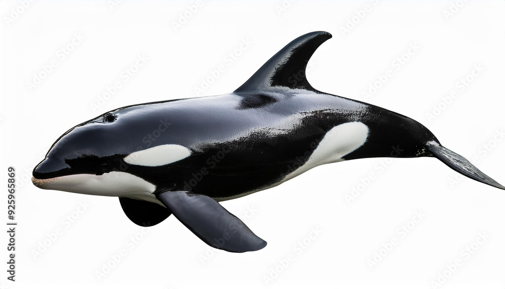シャチが水中から浮上している姿が描かれています。シャチの黒と白の特徴的な模様がはっきりと見え、滑らかで力強いフォルムが際立っています。背景は白で、シャチの姿がシンプルかつ鮮明に表現されています。generative AI シャチが水中から浮上している姿が描かれています。シャチの黒と白の特徴的な模様がはっきりと見え、滑らかで力強いフォルムが際立っています。背景は白で、シャチの姿がシンプルかつ鮮明に表現されています。generative AI