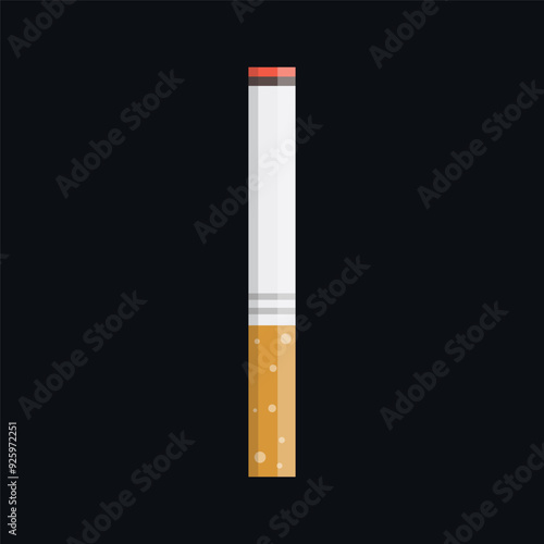 Cigarette flat vector icon design isolated on black background