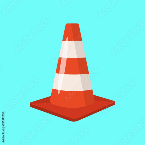 Traffic cone flat vector design isolated on a background