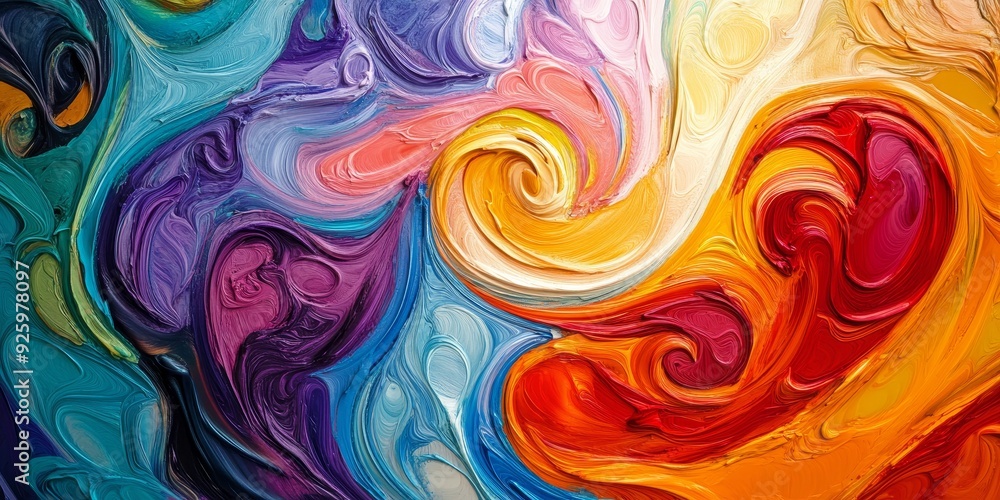 Close-up of swirling colors and shapes representing abstract concepts and imaginative thoughts, capturing the essence of creative ideas Close-up of swirling colors and shapes representing abstract concepts and imaginative thoughts, capturing the essence of creative ideas