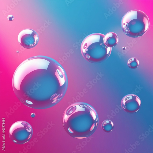 Abstract Gradient Shapes with Bubble Surface Copy Space for Creative Designs