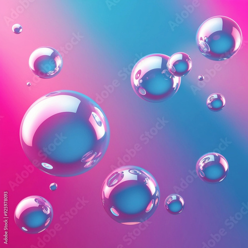 Abstract Gradient Shapes with Bubble Surface Copy Space for Creative Designs