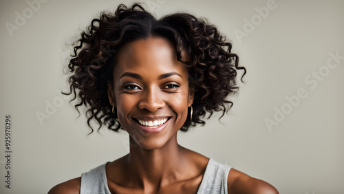 Portrait of an African American woman facing the camera, smiling confidently