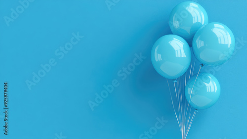 Wallpaper Mural an image of blue ballons illustration on blue background presentation template, high quality image Torontodigital.ca