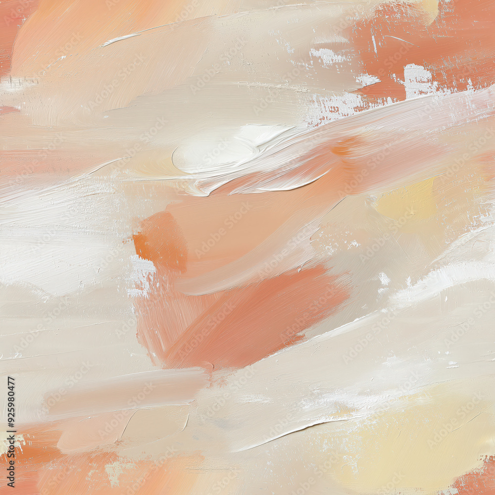 Fototapeta premium Abstract background with pink and red splashes and strokes on textured paper. Seamless pattern.