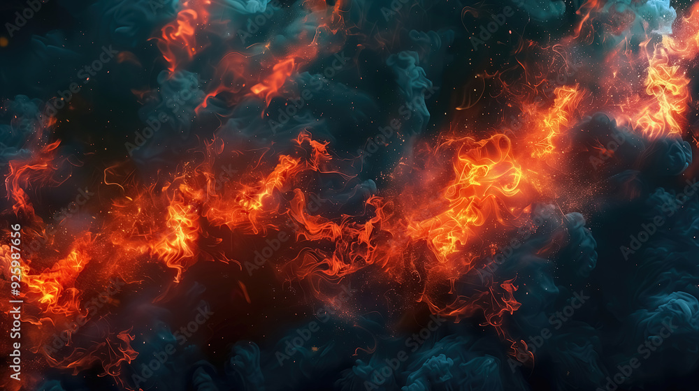 Fire flamesl with glowing flames isolated on black background. Fire flamesl with glowing flames isolated on black background.