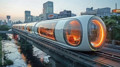 High speed modern train in ...