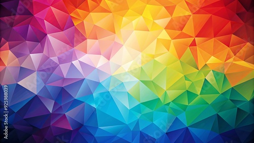 Abstract geometric print with rainbow colored polygonal shapes, abstract,geometric, print, rainbow, colored, polygonal, shapes