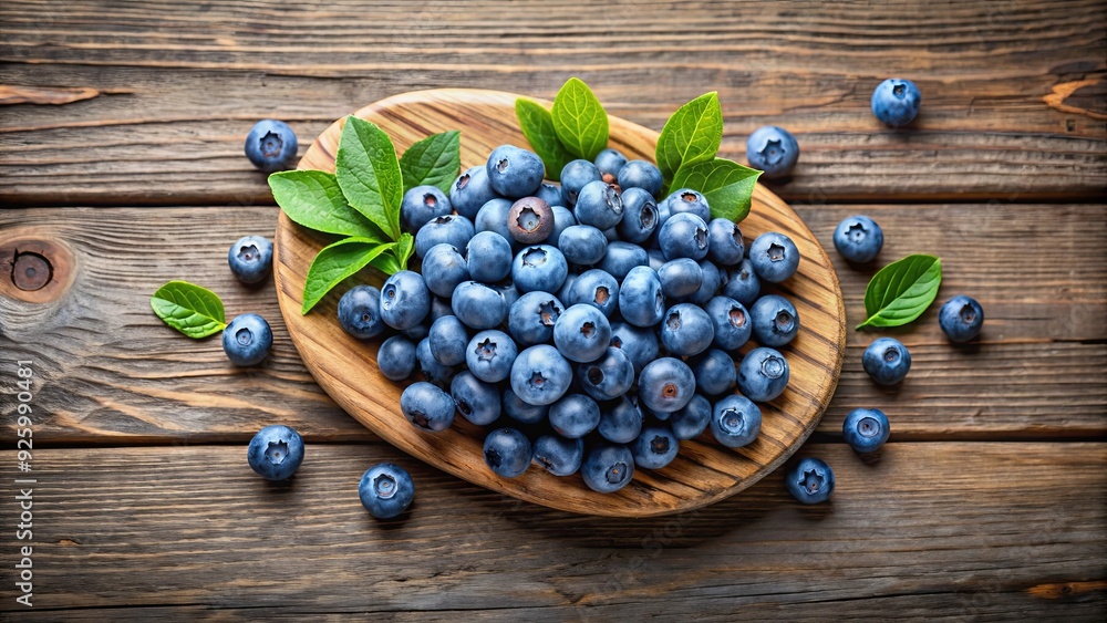 Fresh organic blueberries arranged on a rustic wooden board , Blueberries, organic, fresh, wooden board, healthy, ripe Fresh organic blueberries arranged on a rustic wooden board , Blueberries, organic, fresh, wooden board, healthy, ripe