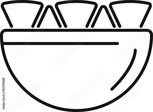 This icon of a bowl with nachos is perfect for representing mexican food, snacks, and appetizers