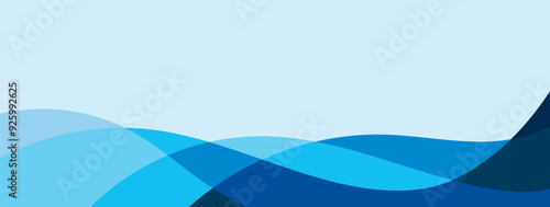 Curve wavy sky water background vector design. Wallpaper for banner, magazine, social media, creative album, art cover editable layout illustration template.	
