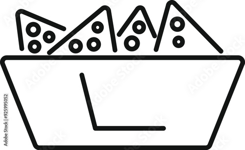 Crunchy tortilla chips are waiting in a bowl to be dipped in salsa