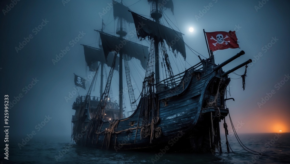 Fototapeta premium Ancient pirate ship