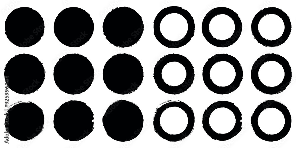 Grunge round shapes. Grunge banner collection. Vector set. Grunge round shapes. Grunge banner collection. Vector set.