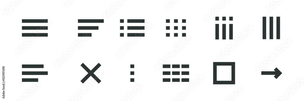 Hamburger interface menu simple line, minimal ui popup burger. Template navigation. Icon, dropdown button web symbol. Interface Design element Hamburger interface menu simple line, minimal ui popup burger. Template navigation. Icon, dropdown button web symbol. Interface Design element
