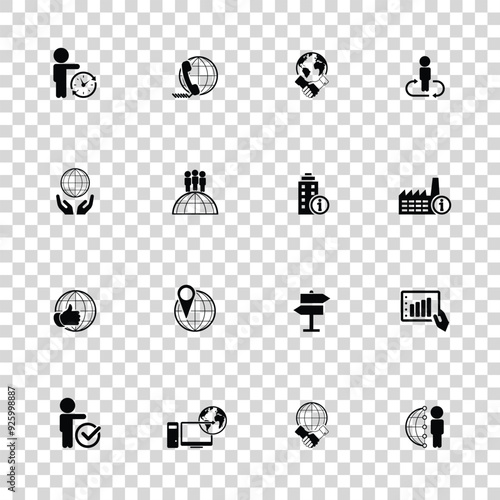Universal business management and human resources icon set. Universal icons for web and mobile. Vector.	