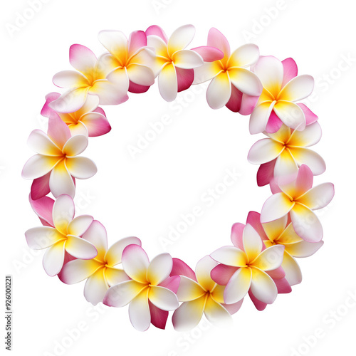 Hawaii garland of frangipani flowers Isolated on Transparent Background PNG 