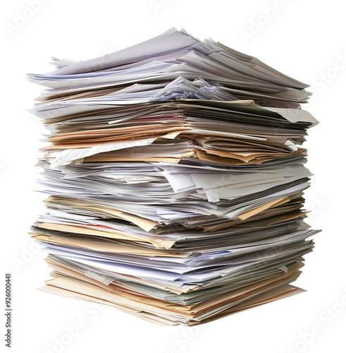 Stack of Paperwork Isolated on Transparent Background PNG 