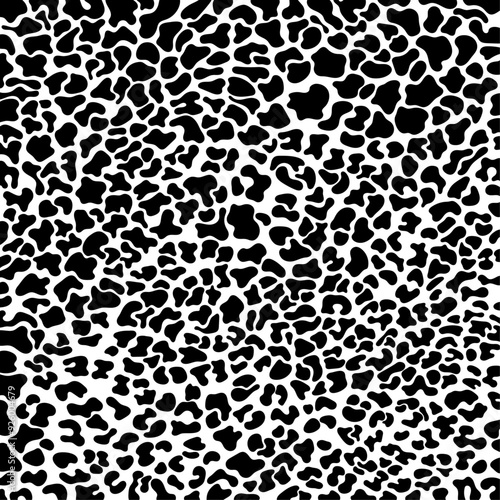 Abstract animal skin leopard, cheetah, Jaguar seamless pattern design. Black and white seamless camouflage background.