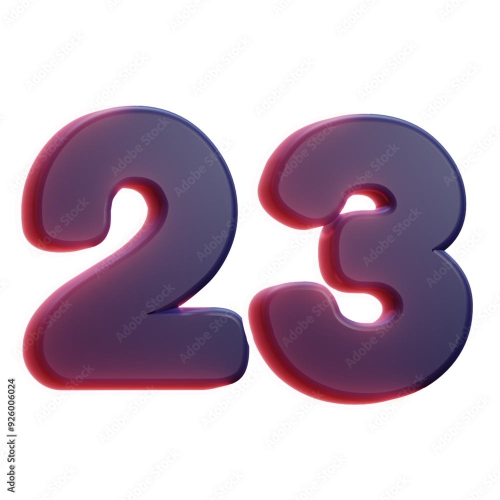 3d 23 number red design - 1 3d 23 number red design - 1