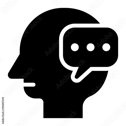 human communication, intrapersonal, self talk, monologue, people, human, communications, thinking, speaking solid or glyph icon