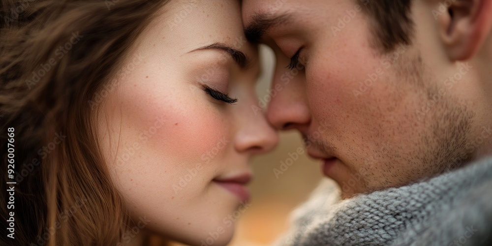 Macro shot of a couple sharing a quiet, affectionate moment, emphasizing the intimacy and natural connection in candid portraits Macro shot of a couple sharing a quiet, affectionate moment, emphasizing the intimacy and natural connection in candid portraits