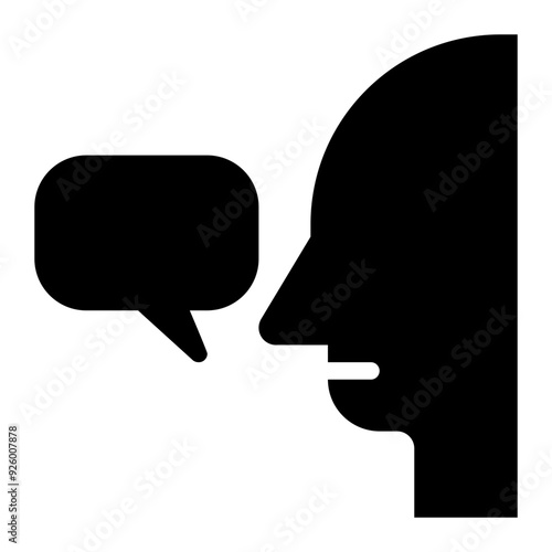 speaking, speak, speech, talk, communications, human communication, verbal communication, human voice solid or glyph icon