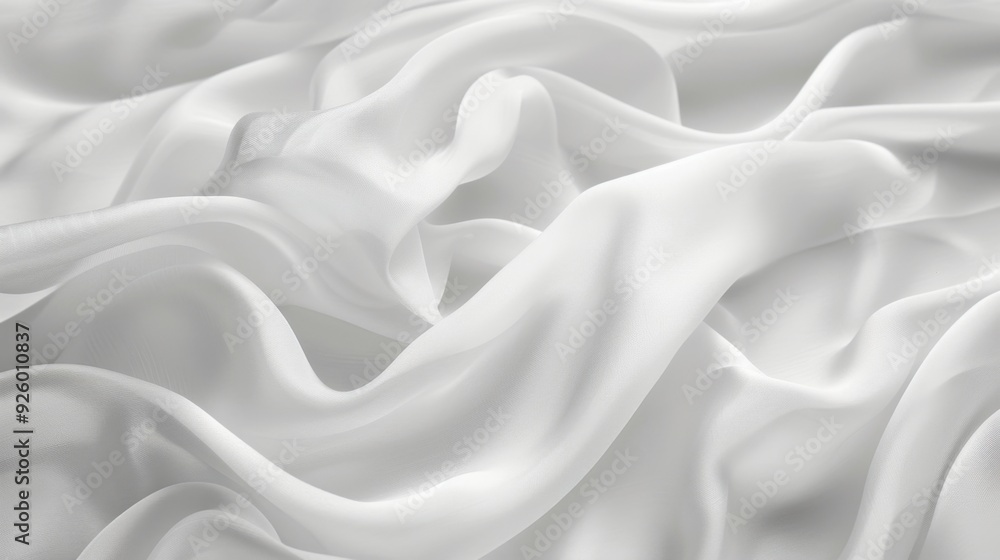 Gentle waves in a white fabric, creating a smooth, abstract background that exudes simplicity and elegance. Gentle waves in a white fabric, creating a smooth, abstract background that exudes simplicity and elegance.