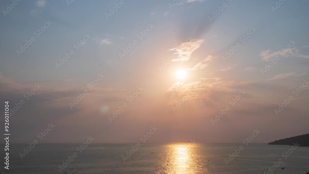 4K Time lapse of Majestic sunset landscape Amazing light of nature cloudscape sky and Clouds moving away rolling colorful dark sunset clouds Footage timelapse. Nature environment background