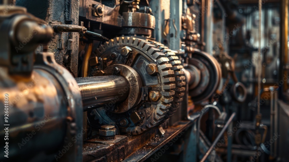 Industrial machinery with metallic surfaces. Industrial machinery with metallic surfaces.