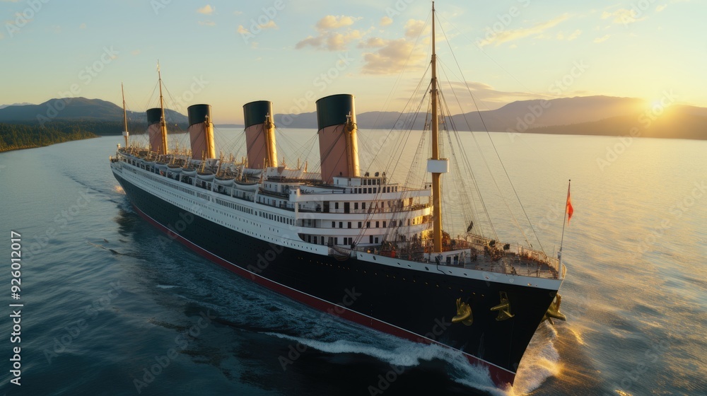 Fototapeta premium Graphics Generative AI image of Titanic