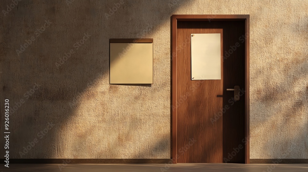 Eviction notice on a door, sign of economic struggle, 3D illustration Eviction notice on a door, sign of economic struggle, 3D illustration