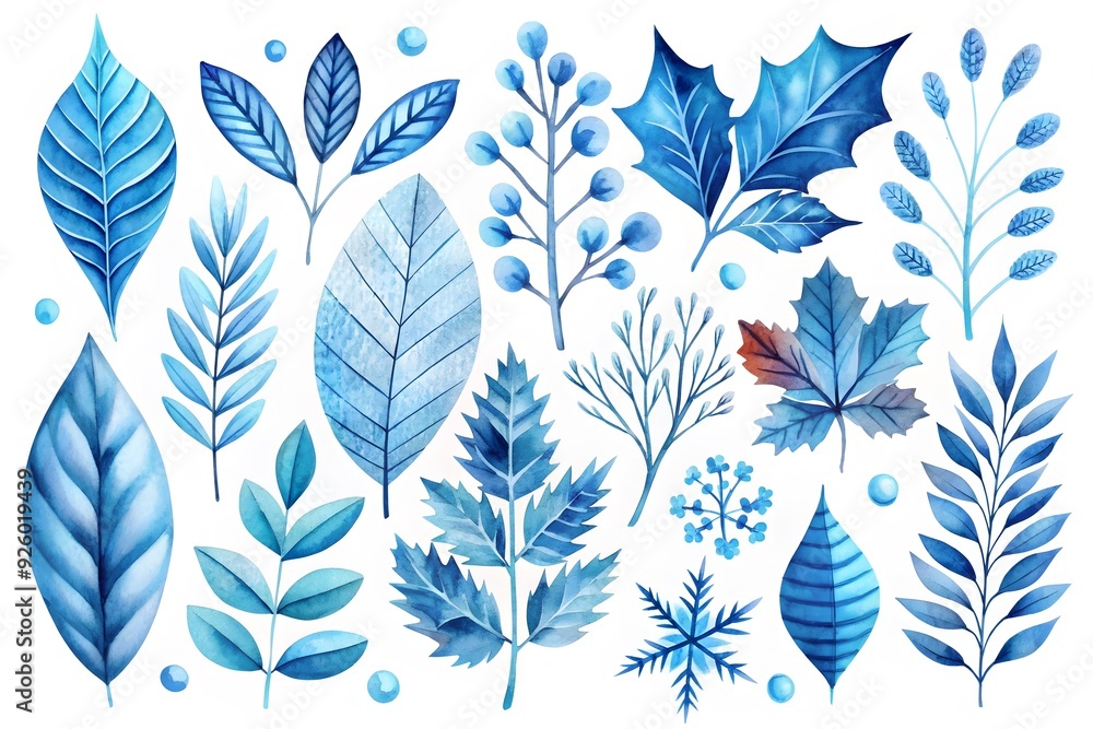 set of watercolor botanical elements isolated on white, bright leaves and branches for design
set of watercolor botanical elements isolated on white, bright leaves and branches for design