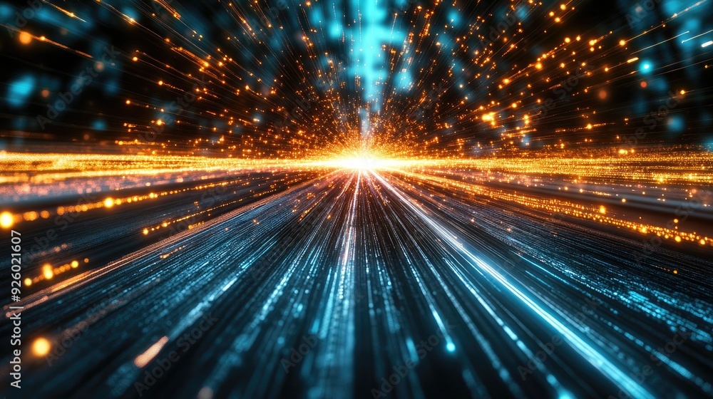 Abstract digital light streaks. This futuristic image depicts the flow of data and information in the digital age. Abstract digital light streaks. This futuristic image depicts the flow of data and information in the digital age.